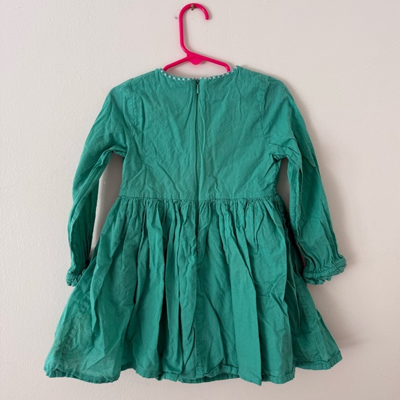 Mini Boden Toddler Girls Teal Green Floral Embroidered Cotton Dress 3T/4T Spring - Picture 5 of 13